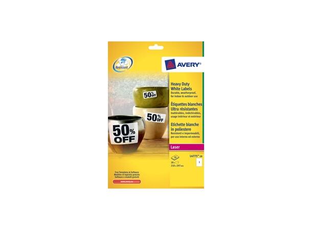 Avery L4775-20 Heavy duty labels 210x297